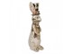 Dekorace králíček s kloboukem a zlatou mrkví - 14*11*38 cm Clayre & Eef