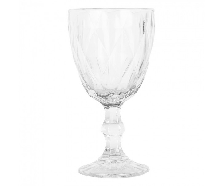 Transparentní sklenička na víno Diamond - Ø 9*17 cm / 250 ml Clayre & Eef