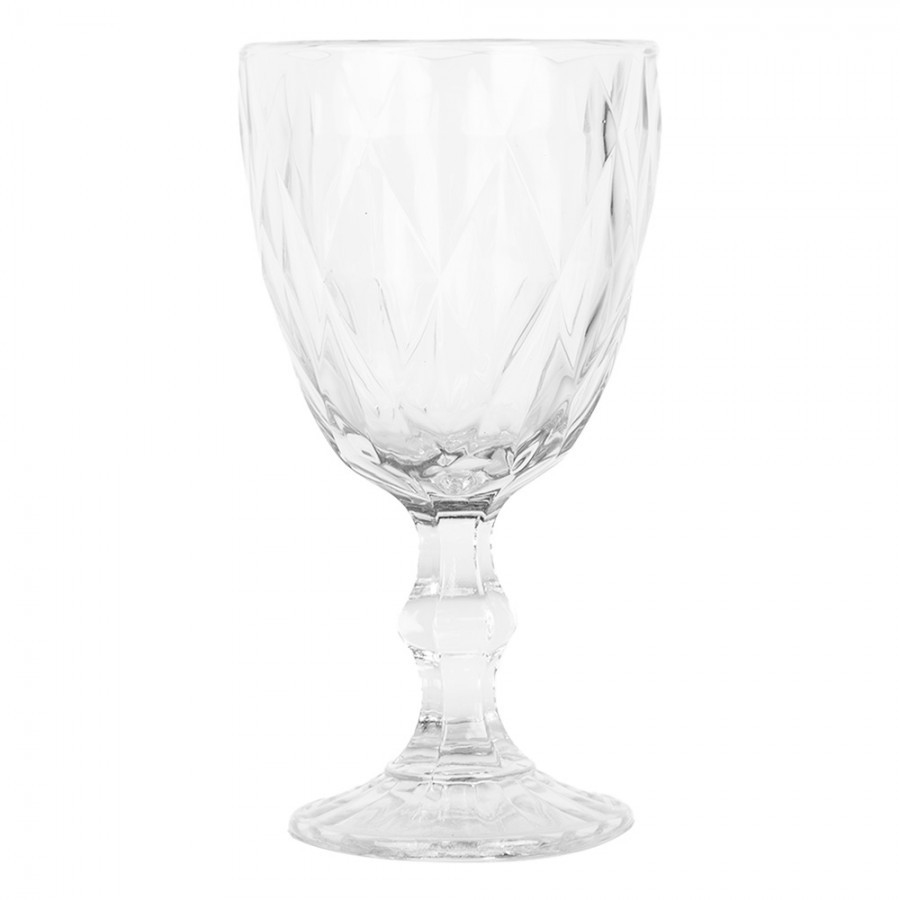 Transparentní sklenička na víno Diamond - Ø 9*17 cm / 250 ml