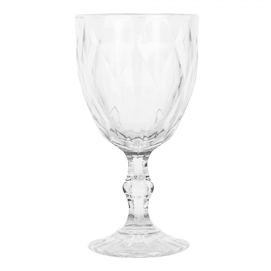 Transparentní sklenička na víno Diamond - Ø 9*17 cm / 250 ml Clayre & Eef Transparentní sklenička na víno Diamond - Ø 9*17 cm / 250 ml Clayre & Eef