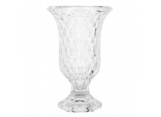 Transparentní skleněná váza s dekorem M - Ø 15*23 cm