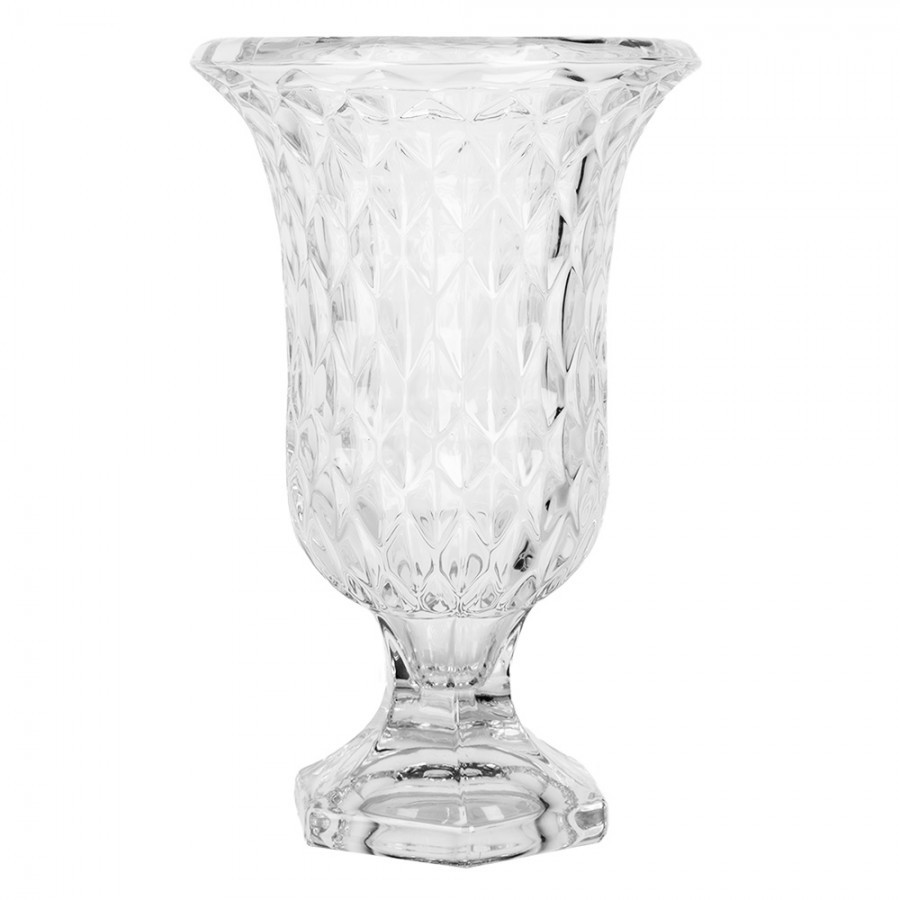 Transparentní skleněná váza s dekorem M - Ø 15*23 cm Clayre & Eef Transparentní skleněná váza s dekorem M - Ø 15*23 cm Clayre & Eef