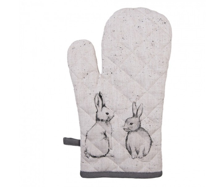 Béžová chňapka s králíčkem Bunny Buddies - 18*30 cm Clayre & Eef
