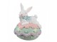 Dekorace králík s mašlí na zeleném vajíčku - 11*9*15 cm Clayre & Eef