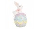 Dekorace králík s mašlí na modrém vajíčku - 9*9*17 cm Clayre & Eef