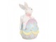 Dekorace králík s mašlí na modrém vajíčku - 9*9*17 cm Clayre & Eef