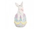 Dekorace králík s mašlí na modrém vajíčku - 9*9*17 cm Clayre & Eef