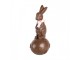 Dekorace čokoládový králík na vajíčku s mašlí - 12*10*25 cm Clayre & Eef