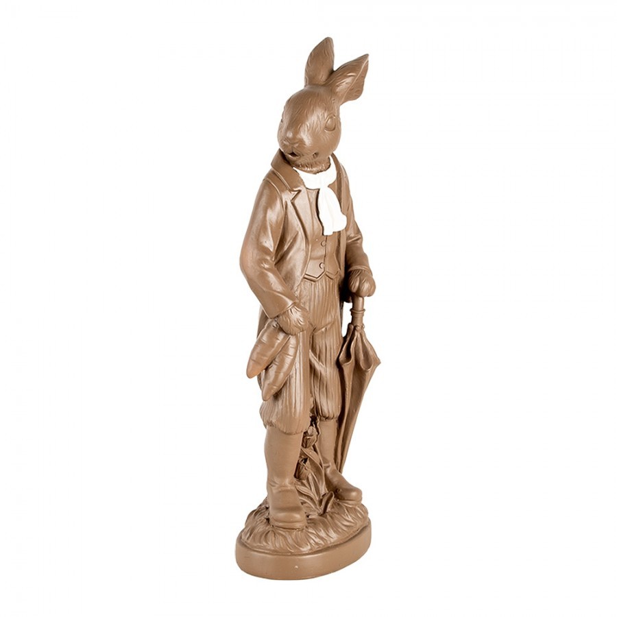Dekorace čokoládový králík s deštníkem - 15*9*40 cm Clayre & Eef Dekorace čokoládový králík s deštníkem - 15*9*40 cm Clayre & Eef