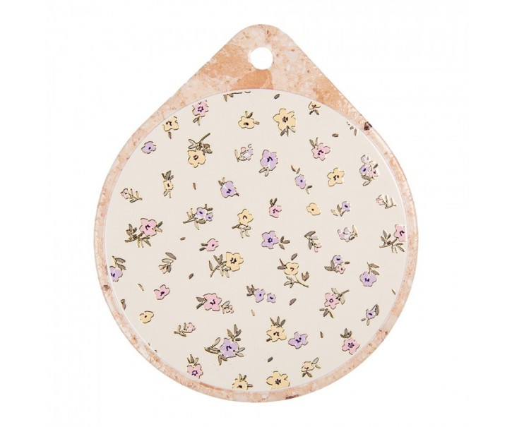 Keramicko-korková podložka pod nádobí s květy Pastel Coaster - 20*23 cm Clayre & Eef