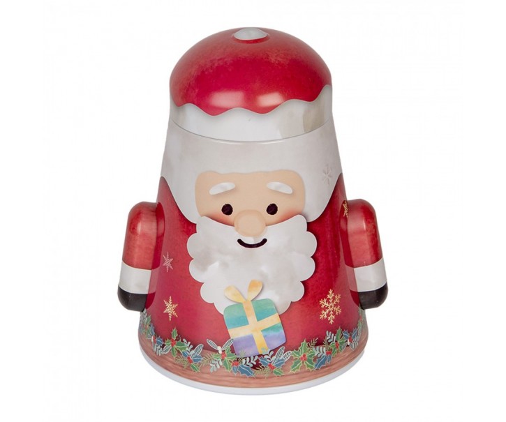 Červená plechová dóza Santa Claus - 12*10*15 cm Clayre & Eef