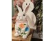 Bílá keramická úložná nádoba králík s květy - 16*15*29 cm Clayre & Eef