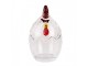 Transparentní skleněná dóza s víkem ve tvaru slepičky Chicken - ⌀ 6*9 cm Clayre & Eef