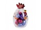 Transparentní skleněná dóza s víkem ve tvaru slepičky Chicken - Ø 8*14 cm Clayre & Eef