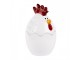 Bílá skleněná dóza s víkem ve tvaru slepičky Chicken Clayre & Eef