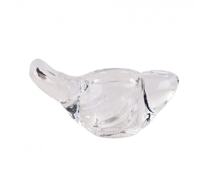 Transparentní skleněný svícen na úzkou svíčku ve tvaru páčka - 8*4*5 cm Clayre & Eef