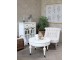 Krémová dřevěná komoda s prosklenými dvířky Old Satin- 70*32*92cm Chic Antique