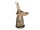 Dekorace figurka králík v zelených šatech s podnosem - 16*15*29 cm Clayre & Eef