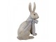 Dekorace béžový sedící králík s mašlí Rabbit Bow - 20*11*28 cm Clayre & Eef