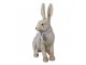 Dekorace béžový sedící králík s mašlí Rabbit Bow - 20*11*28 cm Clayre & Eef