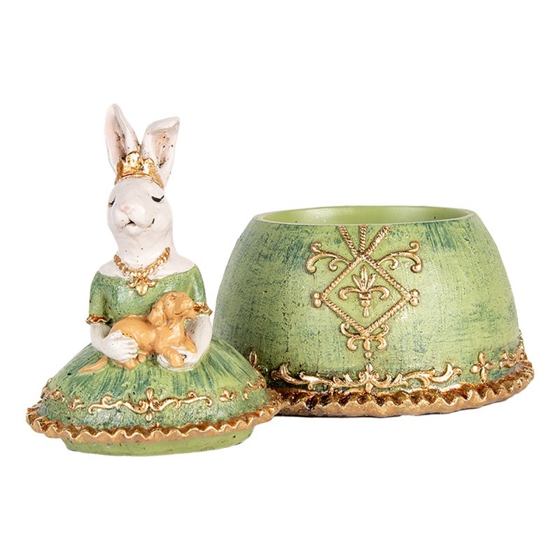 Dekorace šperkovnice králík v zelených šatech - 18*15*24 cm Clayre & Eef Dekorace šperkovnice králík v zelených šatech - 18*15*24 cm Clayre & Eef