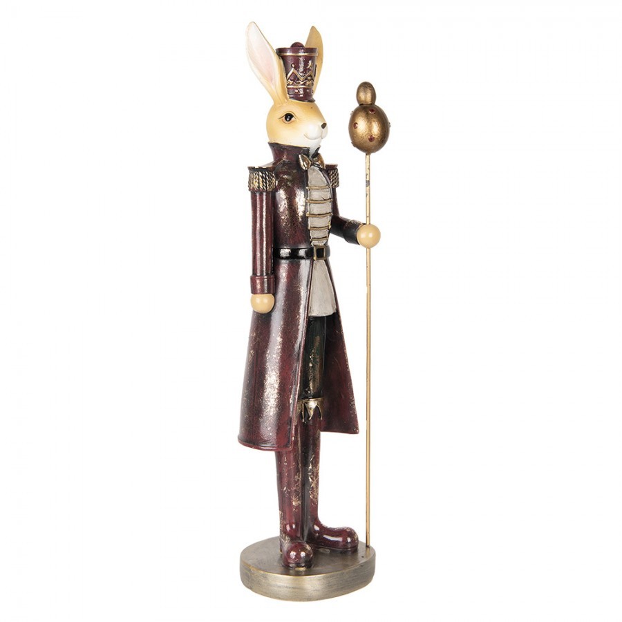 Dekorace králík v červeném obleku a vajíčkem - 13*12*47 cm Clayre & Eef Dekorace králík v červeném obleku a vajíčkem - 13*12*47 cm Clayre & Eef