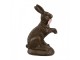 Dekorace čokoládavá figurka králík - 8*4*13 cm Clayre & Eef