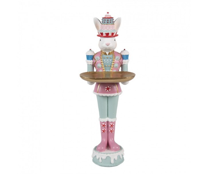 Dekorace králík ve zdobném obleku s podnosem - 9*8*25 cm Clayre & Eef