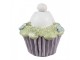 Dekorace fialový muffin s vystrčeným zadečkem králíčka - Ø 11*12 cm Clayre & Eef