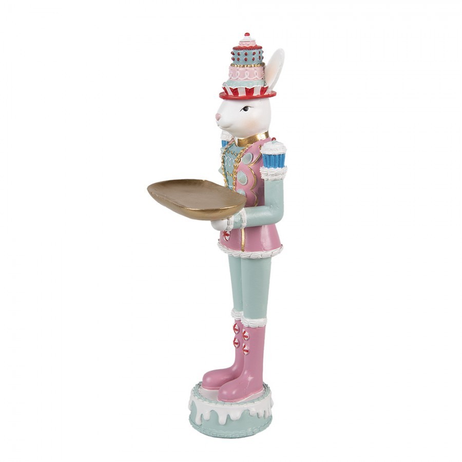 Dekorace králík ve zdobném obleku s podnosem - 9*8*25 cm Clayre & Eef Dekorace králík ve zdobném obleku s podnosem - 9*8*25 cm Clayre & Eef