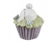 Dekorace fialový muffin s vystrčeným zadečkem králíčka - Ø 11*12 cm Clayre & Eef