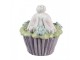 Dekorace fialový muffin s vystrčeným zadečkem králíčka - Ø 11*12 cm Clayre & Eef