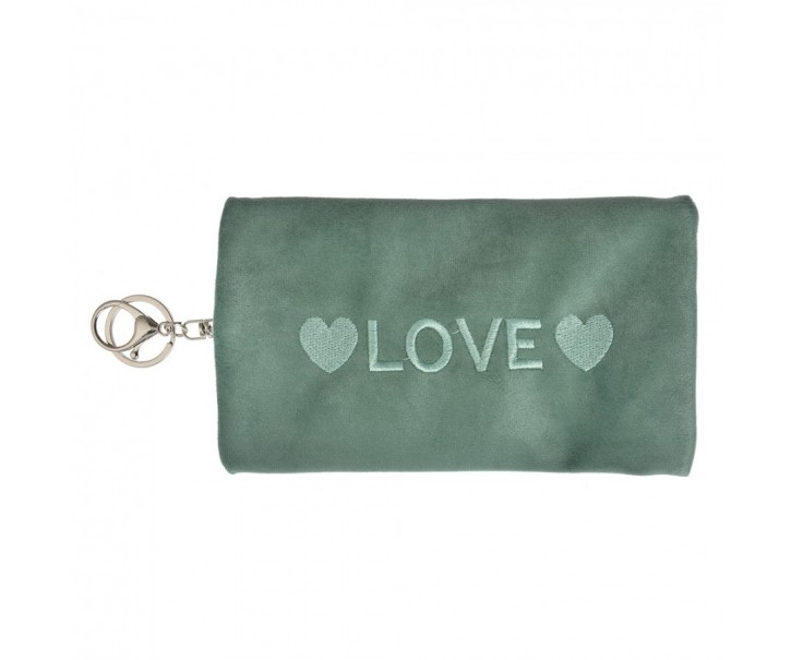 Zelená klíčenka Love - 19*1*11 cm Clayre & Eef