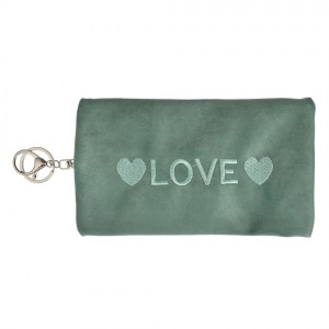Zelená klíčenka Love - 19*1*11 cm