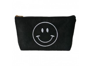 Černá látková toaletní taštička Smile - 20*5*12 cm