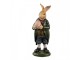 Dekorace králík v zeleném kabátku držící vajíčko - 8*7*20 cm Clayre & Eef