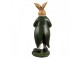 Dekorace králík v zeleném kabátku držící vajíčko - 8*7*20 cm Clayre & Eef