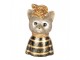 Dekorace socha busta kočka se zlatou růží - 11*9*18 cm Clayre & Eef