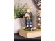 Dekorace králík v zeleném kabátku držící vajíčko - 8*7*20 cm Clayre & Eef
