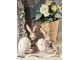 Velikonoční dekorace králík s vajíčkem - 6*4*8 cm Clayre & Eef