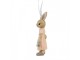 Béžová závěsná dekorace králíček s košíčkem mrkviček - 6*3*12 cm Clayre & Eef