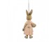 Béžová závěsná dekorace králíček s košíčkem mrkviček - 6*3*12 cm Clayre & Eef
