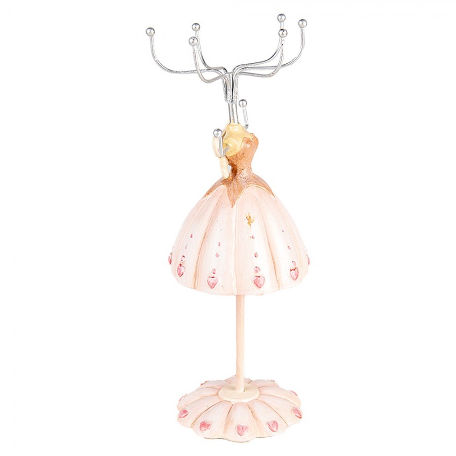 Růžový stojánek na šperky šaty Princess - Ø 7*19 cm Clayre & Eef Růžový stojánek na šperky šaty Princess - Ø 7*19 cm Clayre & Eef