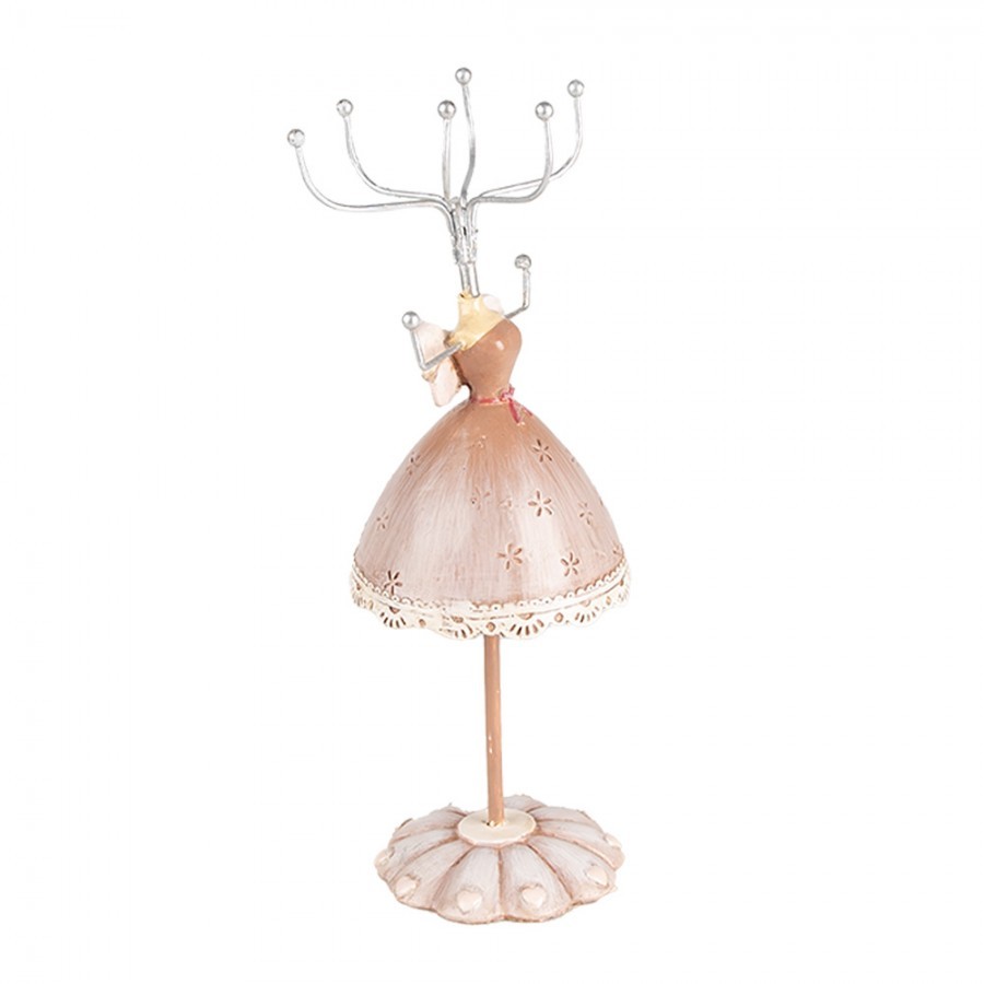 Béžový stojánek na šperky šaty Princess - Ø 7*19 cm Clayre & Eef Béžový stojánek na šperky šaty Princess - Ø 7*19 cm Clayre & Eef