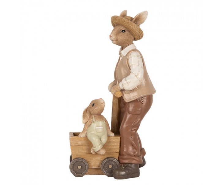 Dekorace figurka králík s malým králíčkem - 12*7*23 cm Clayre & Eef