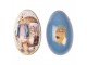 Modrá plechová dóza ve tvaru vajíčka s králíčkem Easter Egg - 7*11*7 cm Clayre & Eef