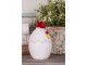 Bílá skleněná dóza s víkem ve tvaru slepičky Chicken - Ø 8*14 cm Clayre & Eef