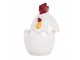 Bílá skleněná dóza s víkem ve tvaru slepičky Chicken - Ø 8*14 cm Clayre & Eef