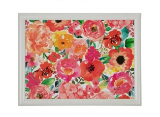 Barevný květovaný podnos na nohy Fleury Poppy - 43*33*7cm