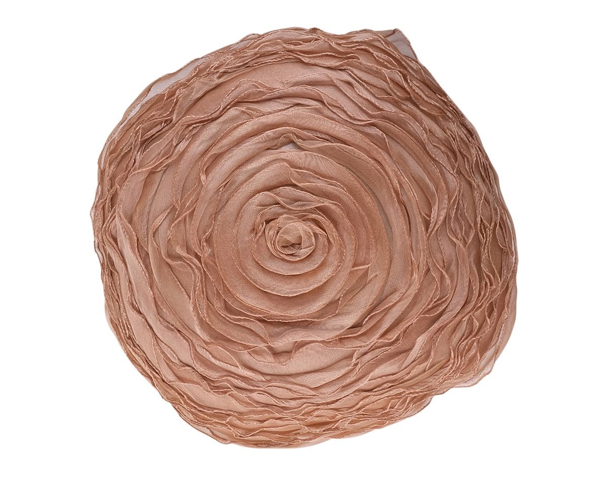 Béžový kulatý polštář ve tvaru květu Bella - Ø 40 cm